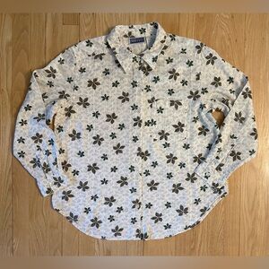 Erika & Co Vintage Floral Button Down Long-Sleeved Blouse, Women’s Size 1X